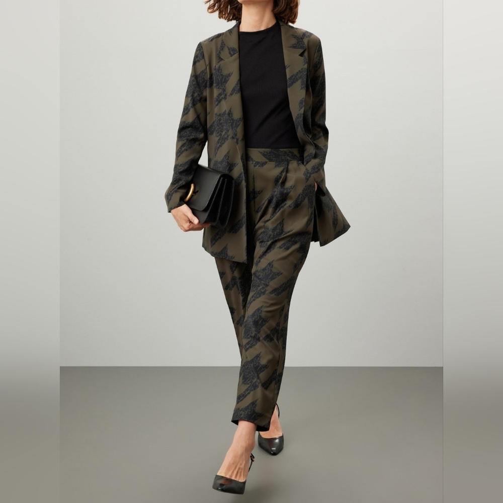 ALL SAINTS | Aleida Houndstooth Toni Tapered Trousers - Picture 7 of 14